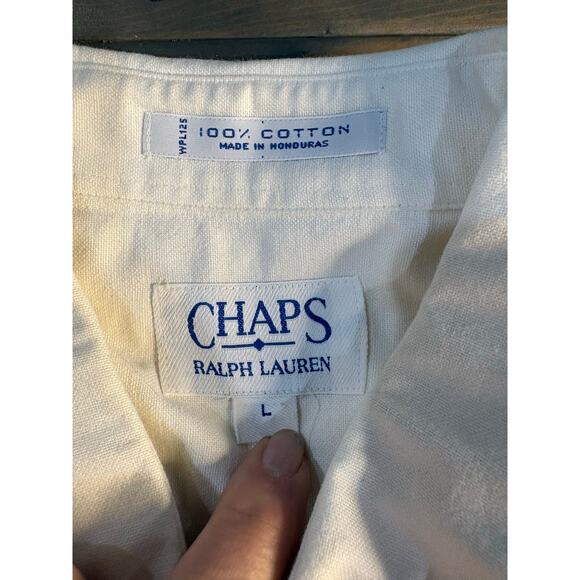Chaps Ralph Lauren white long sleeve button up dress shirt men's size large - Picture 4 of 4